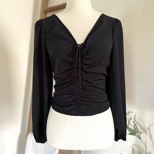 Abercrombie & Fitch Black Ruched Crop Top